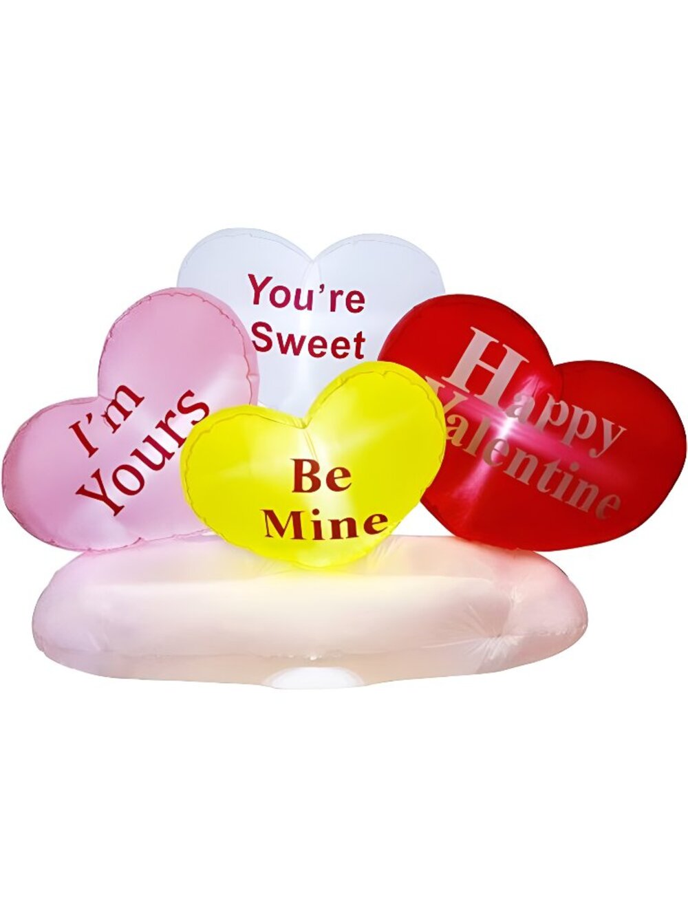 6 FT Long Valentine's Day Inflatable Hearts, LED Lights Hearts Cloud